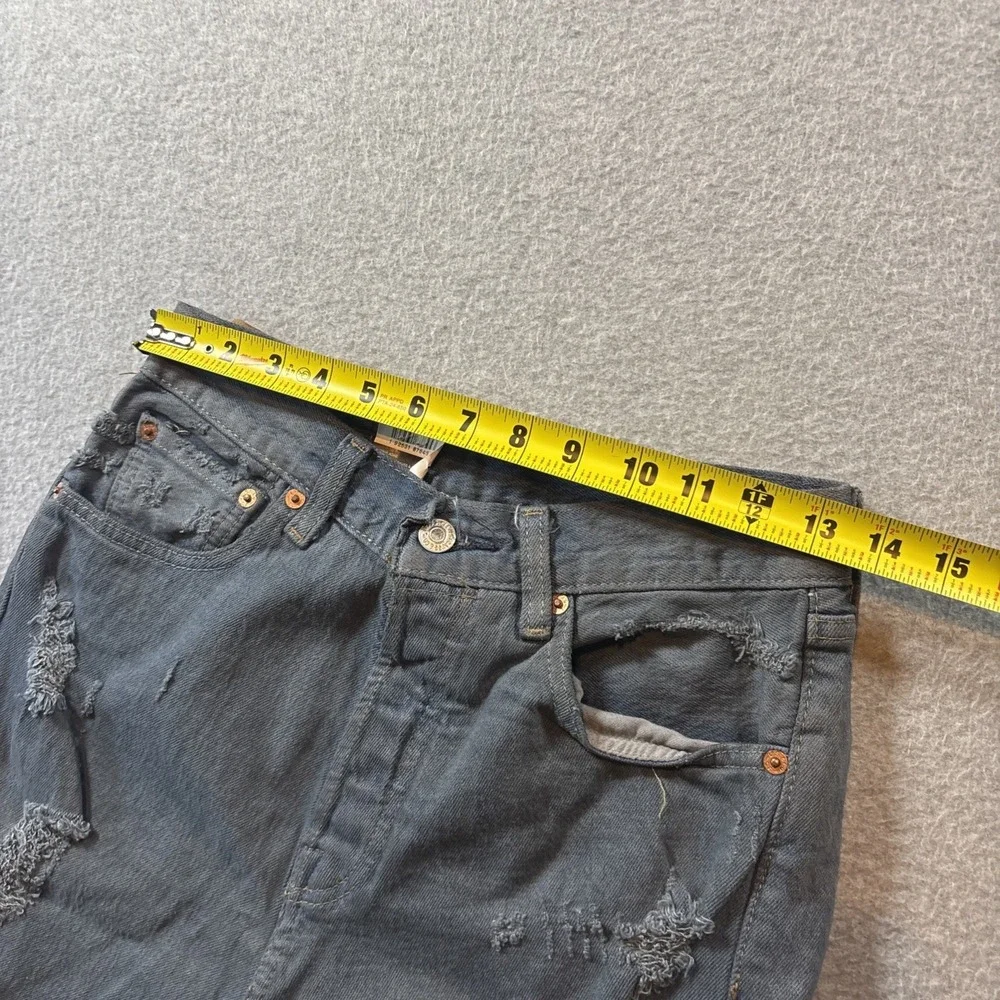 Levi's 501 Denim Stretch Sz 28 Men's Shorts Grunge Buttonfly Distressed Holes